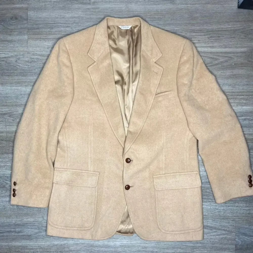 Vintage Men's Barrister Camel Hair Blazer Jacket (L/XL)